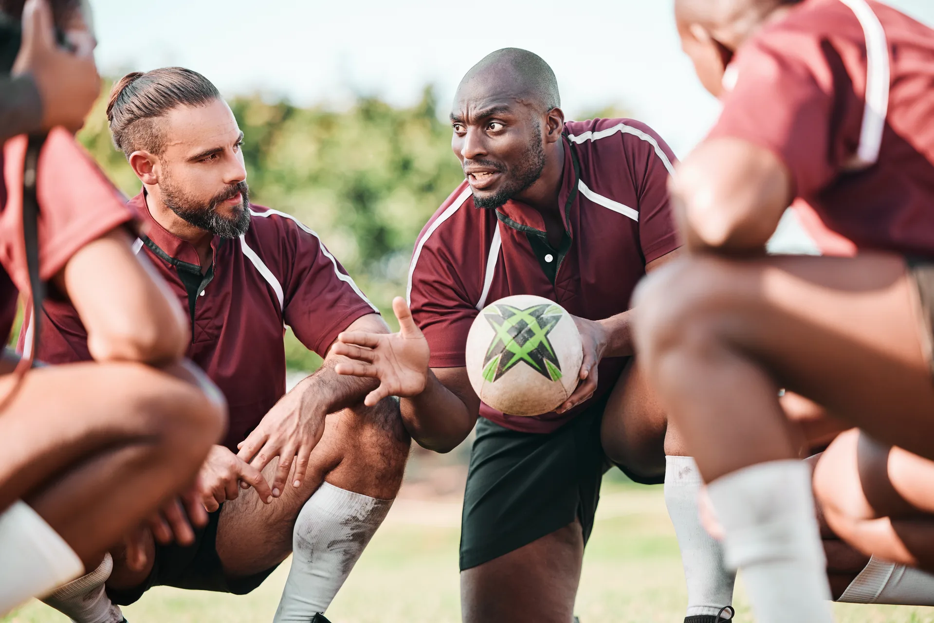 Players discussing their programme together at training
